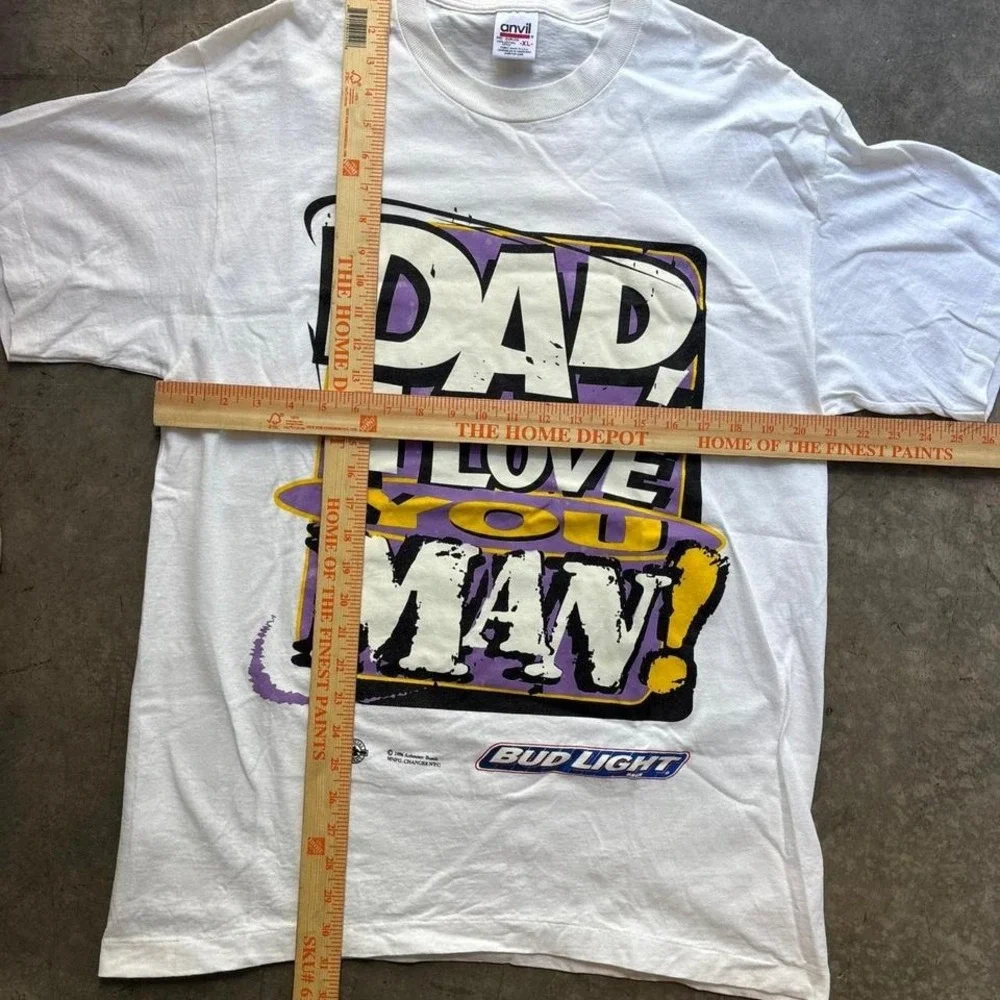 Vintage 90's Bud Light Dad I love you Man T Shirt Size XL Single Stitch